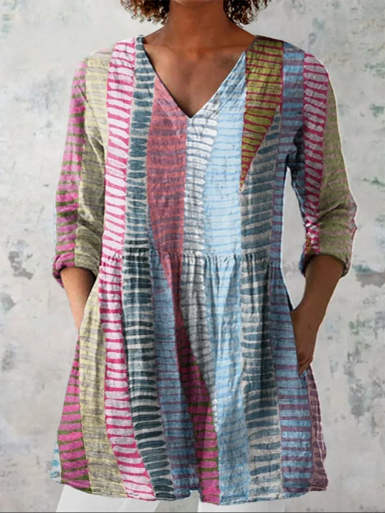 Lena | Colourblock V-Hals Shirt