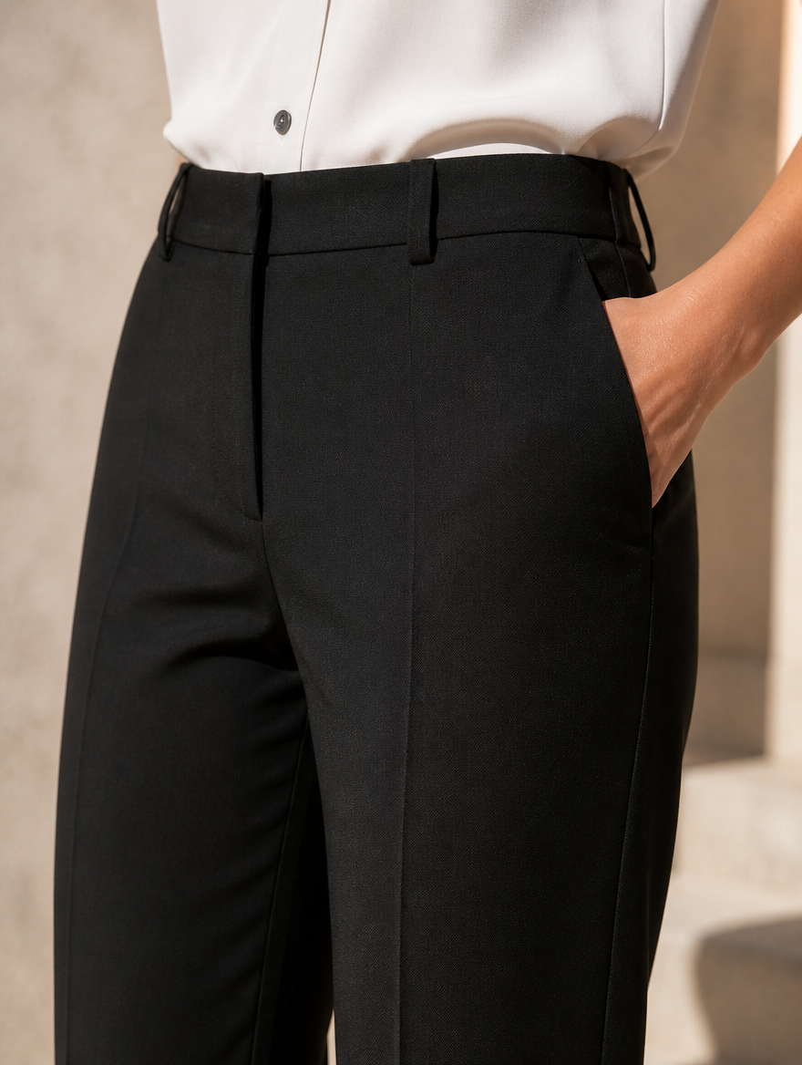 BLANCHE close-up tailored crease zwart detail