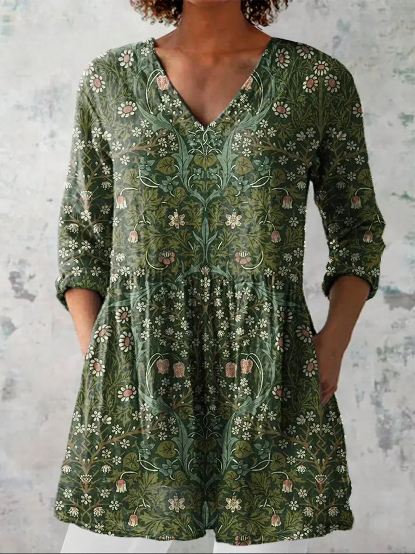 Sienna | Vintage Bloemen V-Hals Shirt