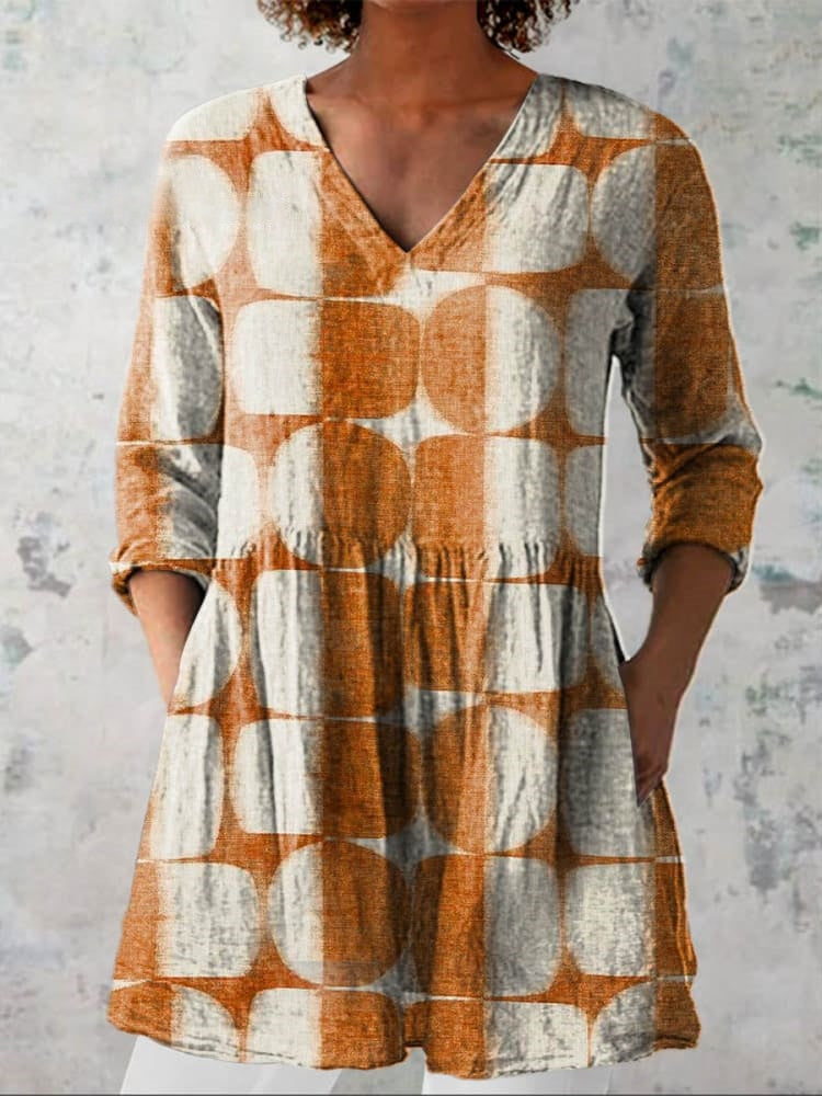 Lara | Geometrisch V-Hals Shirt