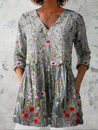 Clara | Bloemen V-Hals Shirt