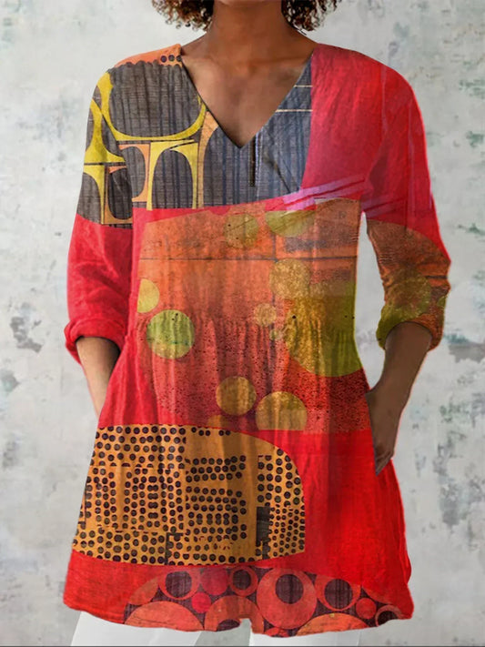 Evi | Modern Abstract V-Hals Shirt