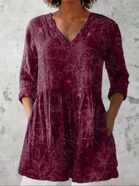 Maud | Klimbloem V-Hals Shirt