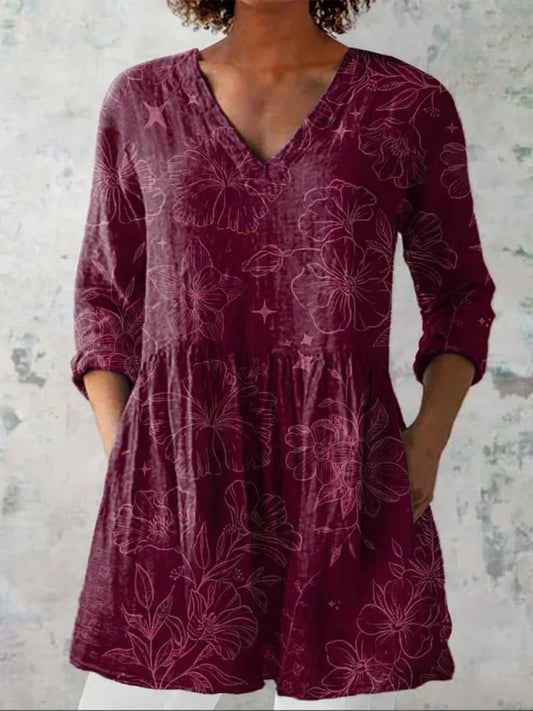 Maud | Klimbloem V-Hals Shirt