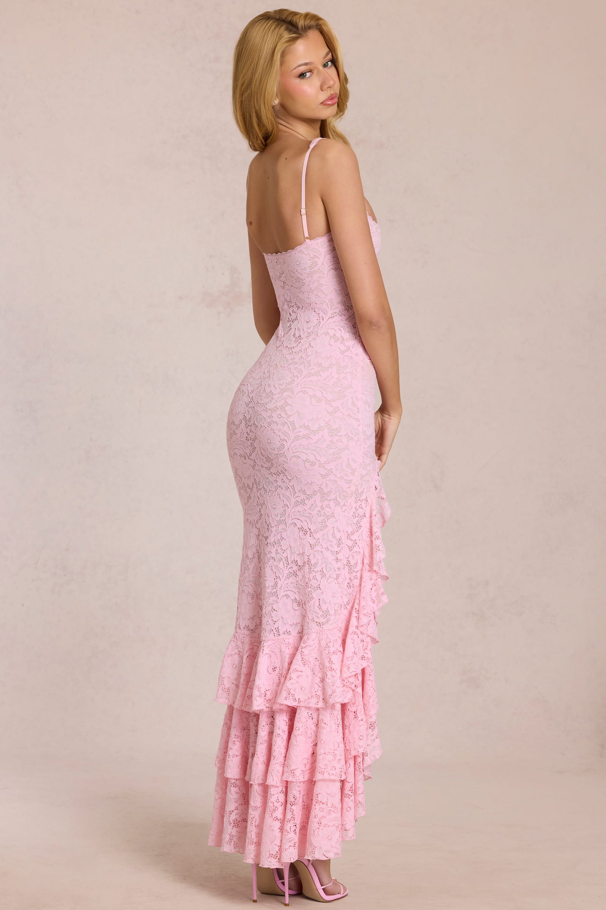 Elin maxi jurk Bloesemroze detail