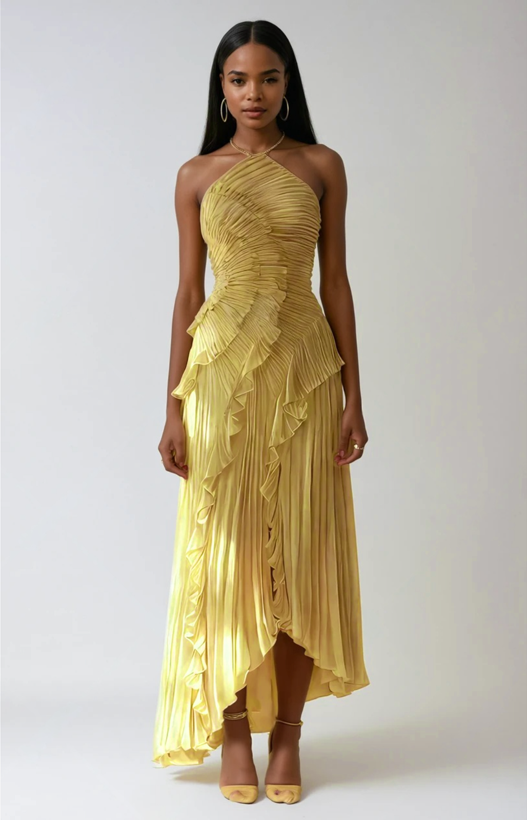 Serelina maxi jurk Lemon