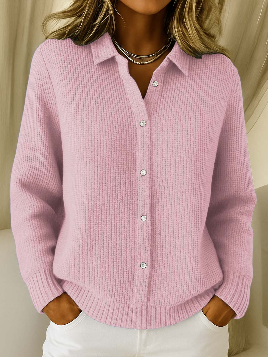 Sophie | Klassieke Gebreide Knopen Cardigan