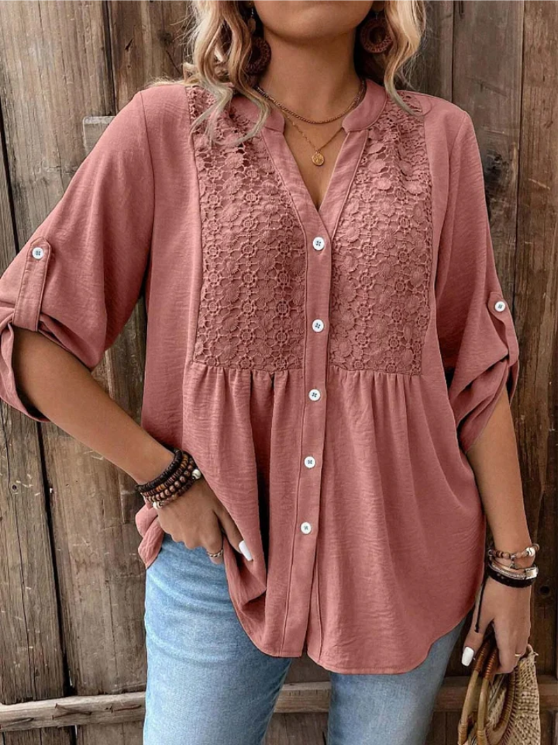 Manon | Blouse met V-hals en knopen