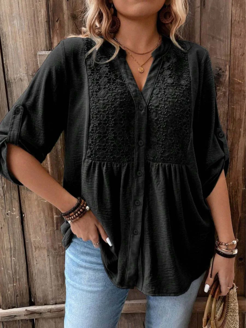 Manon | Blouse met V-hals en knopen
