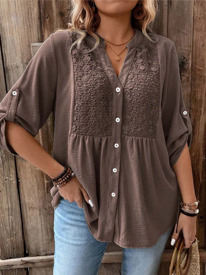 Manon | Blouse met V-hals en knopen