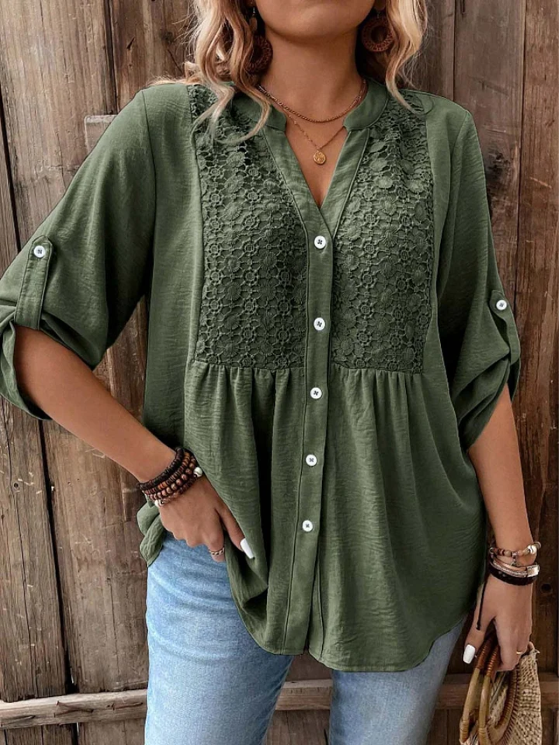 Manon | Blouse met V-hals en knopen