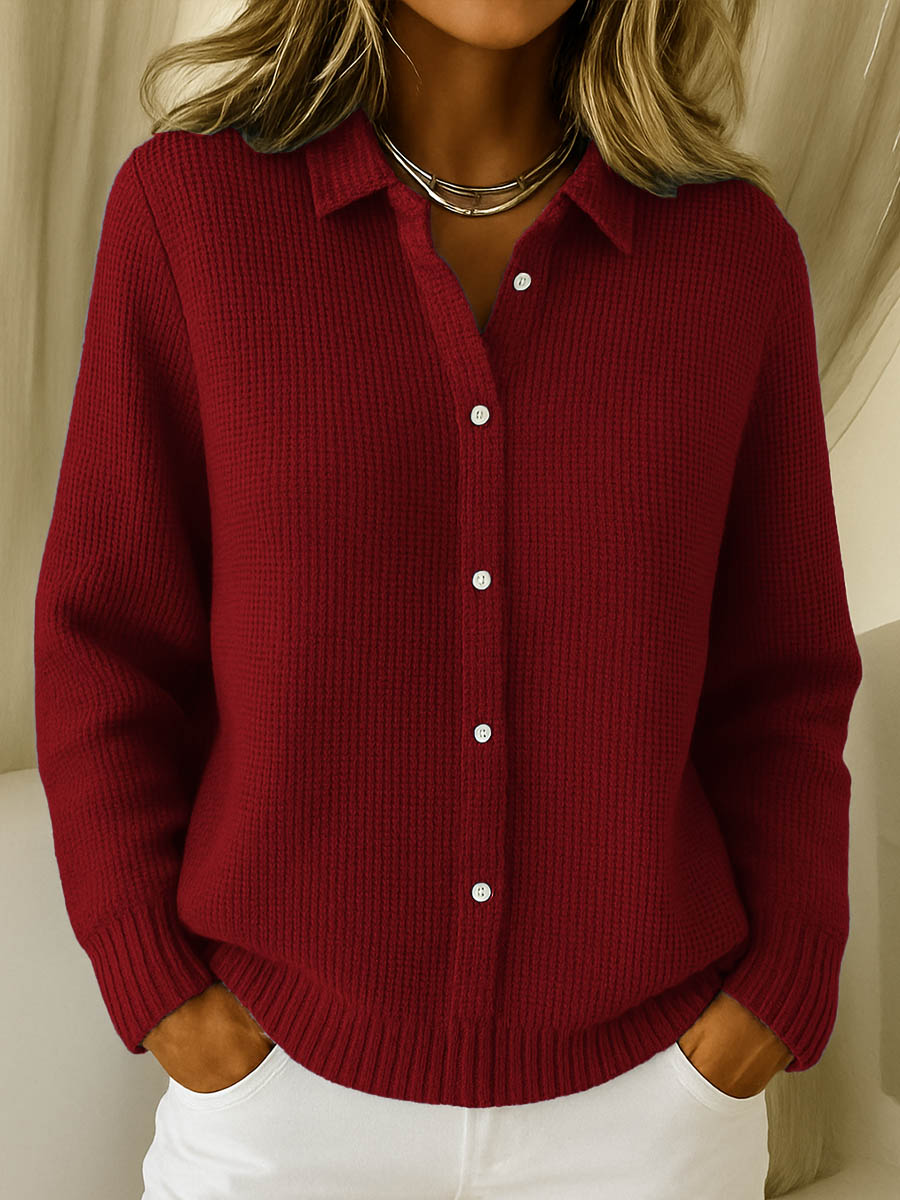 Sophie | Klassieke Gebreide Knopen Cardigan