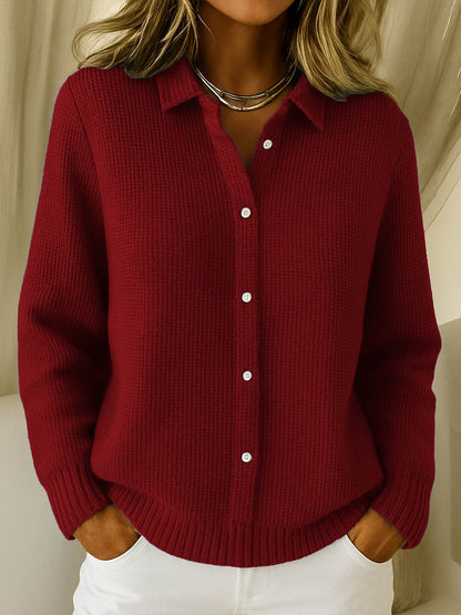 Sophie | Klassieke Gebreide Knopen Cardigan