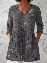 Anouk | Bloemen Print V-Hals Shirt