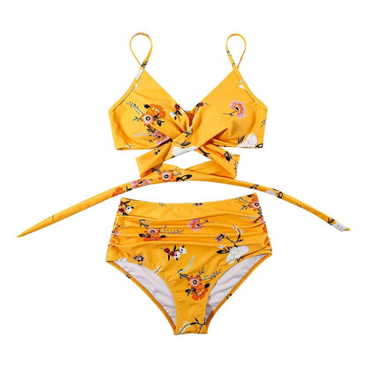 Belle High Waisted bikini - Geel detail