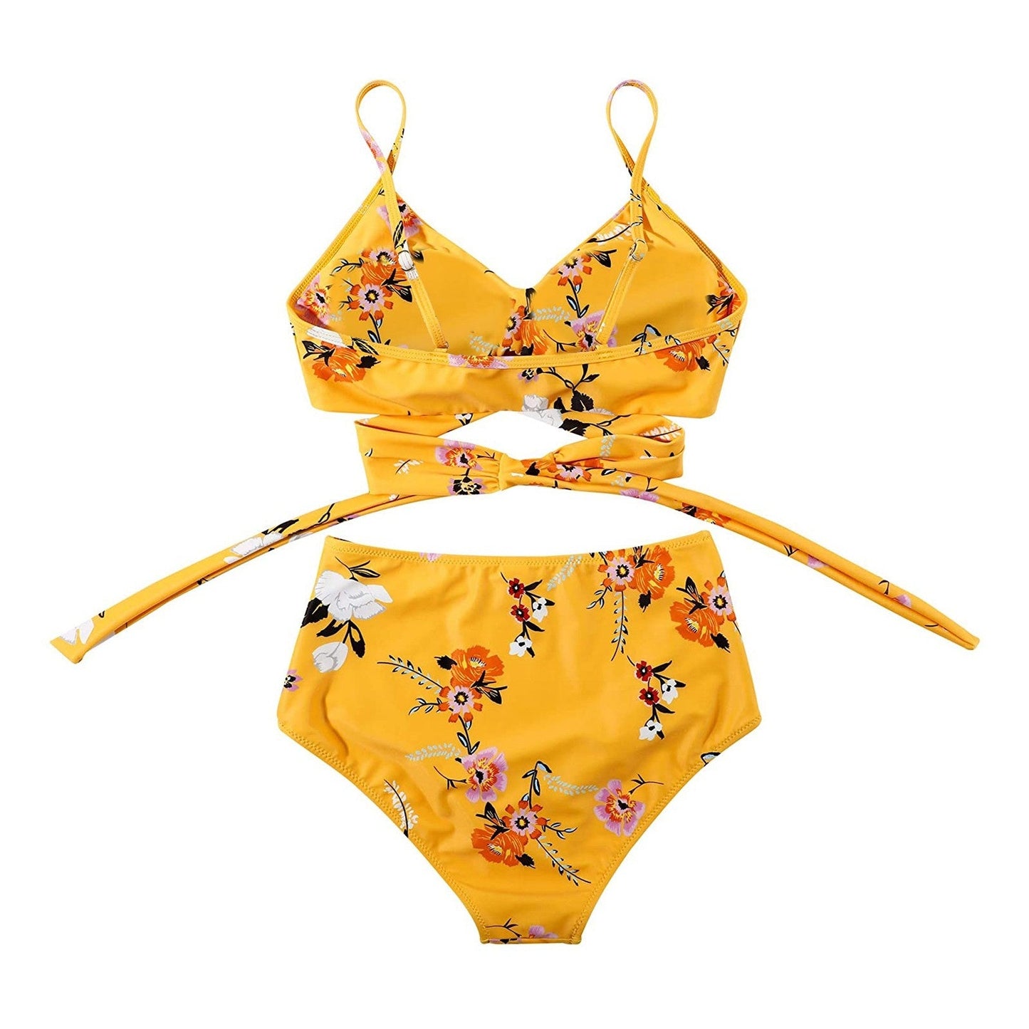 Belle High Waisted bikini - Geel detail 2