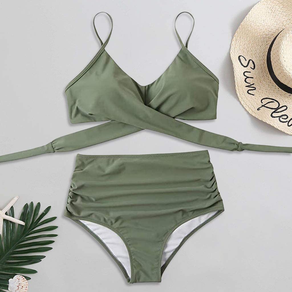 Belle High Waisted bikini - Groen detail