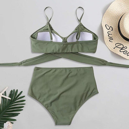 Belle High Waisted bikini - Groen detail 2