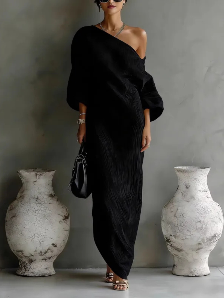 NELLE | Elegante One-shoulder Maxi-jurk