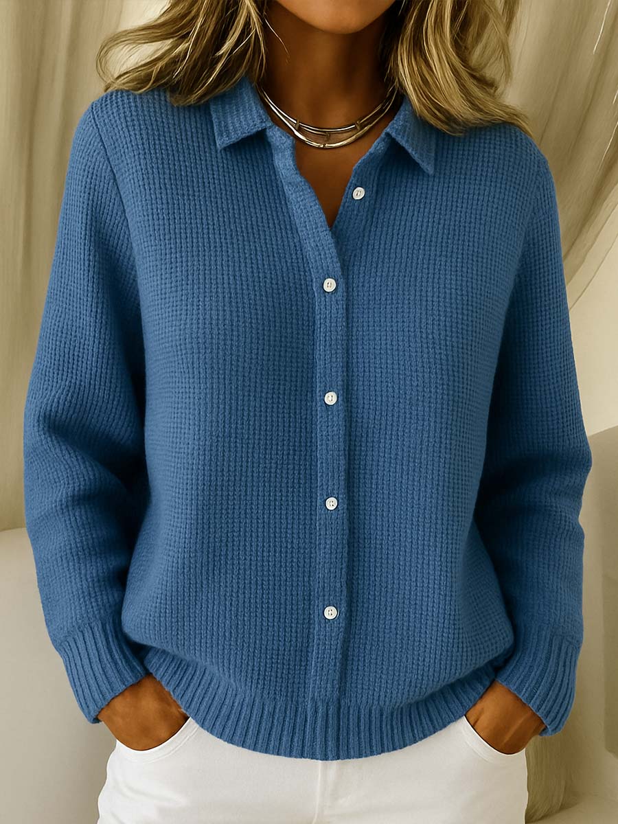 Sophie | Klassieke Gebreide Knopen Cardigan