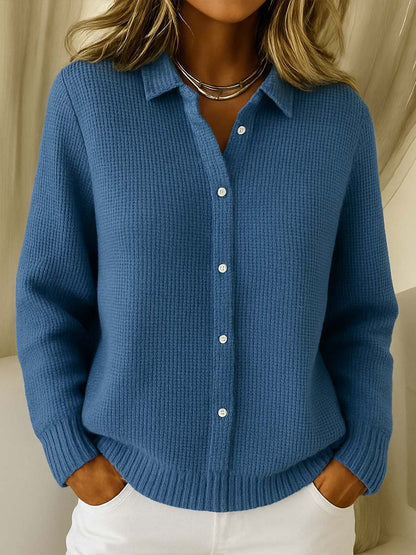 Sophie | Klassieke Gebreide Knopen Cardigan