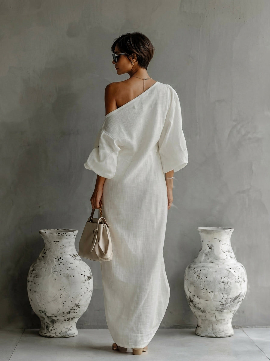 NELLE | Elegante One-shoulder Maxi-jurk