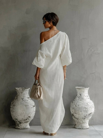 NELLE | Elegante One-shoulder Maxi-jurk