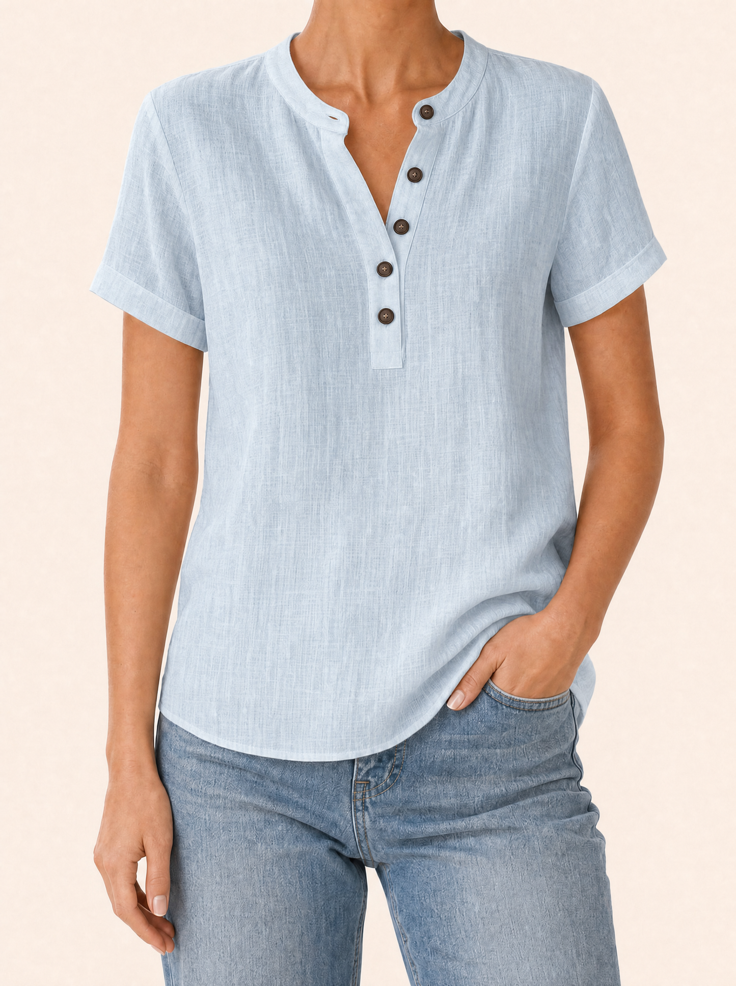 CAMILLE Katoenen Blouse - Blauw
