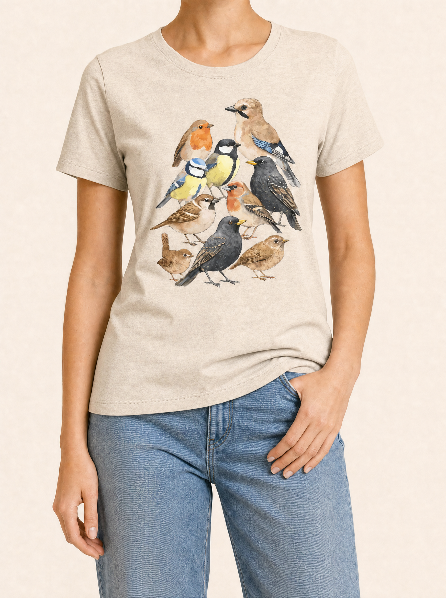 COLETTE Vogel T-shirt - Beige