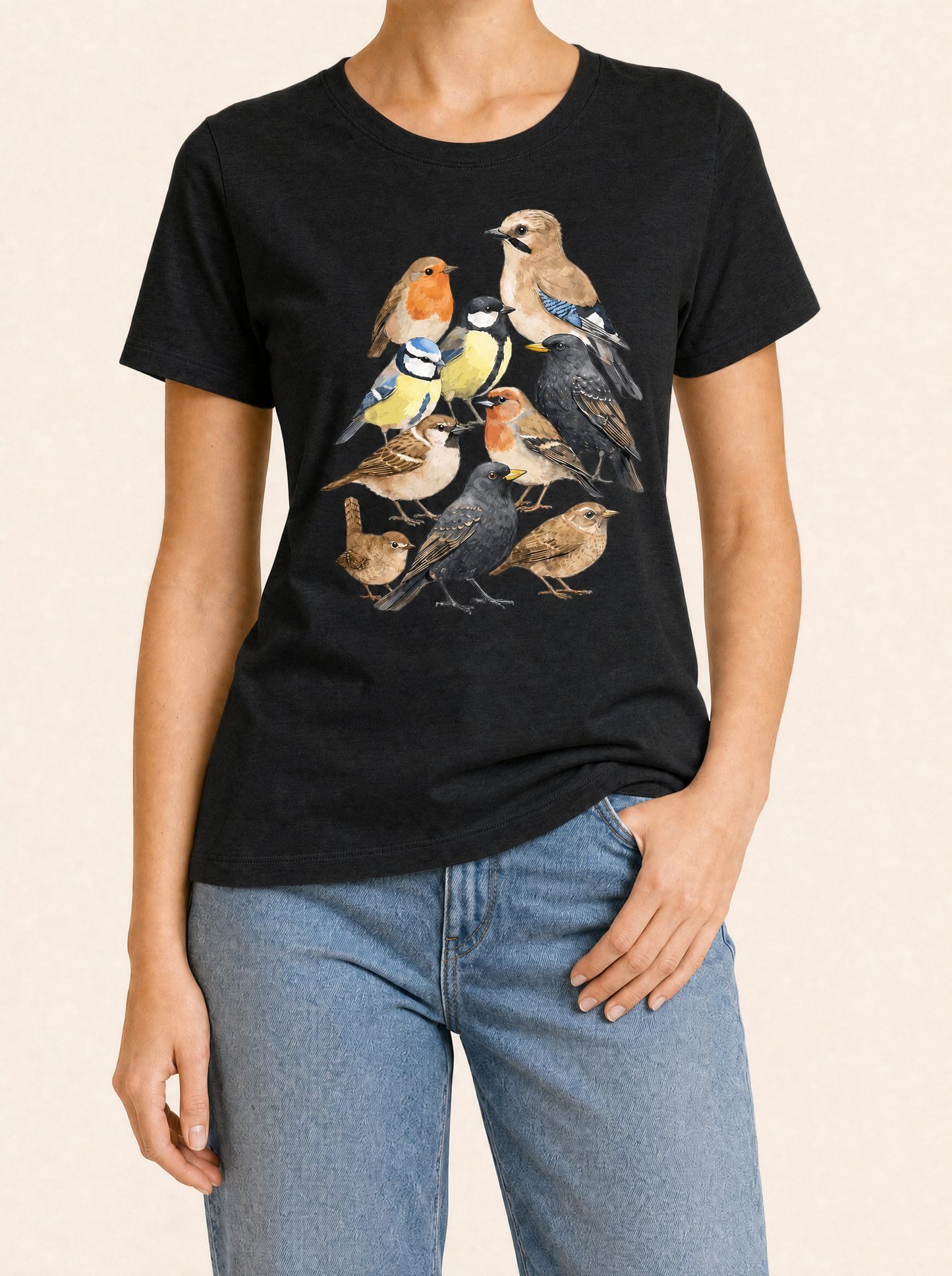 COLETTE Vogel T-shirt - Zwart