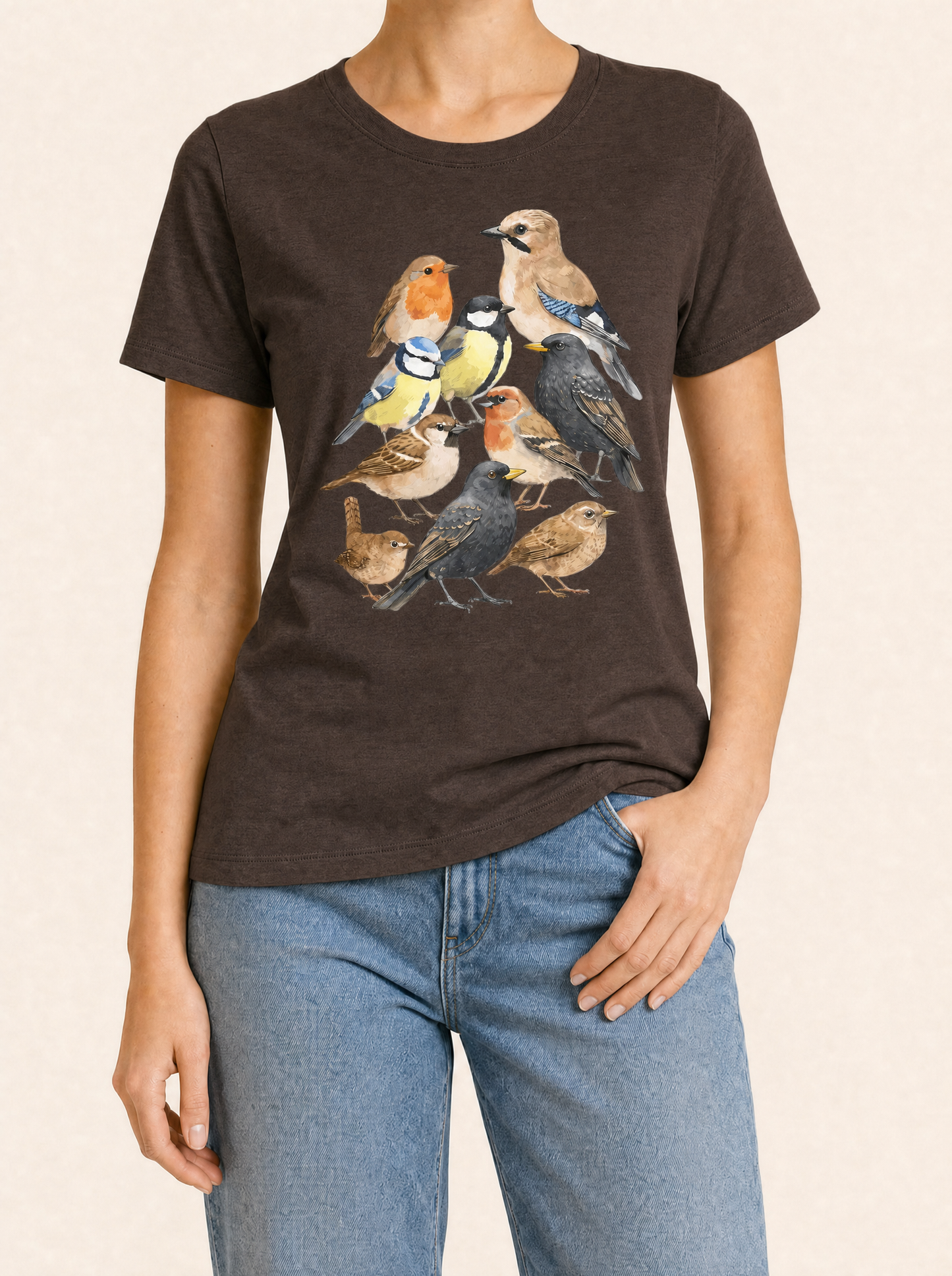 COLETTE Vogel T-shirt - Donker bruin