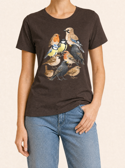COLETTE Vogel T-shirt - Donker bruin