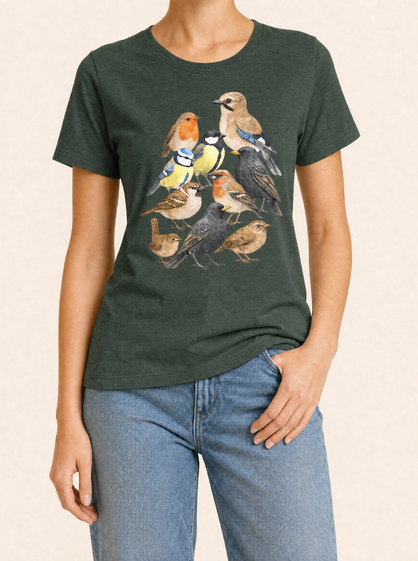 COLETTE Vogel T-shirt - Bosgroen