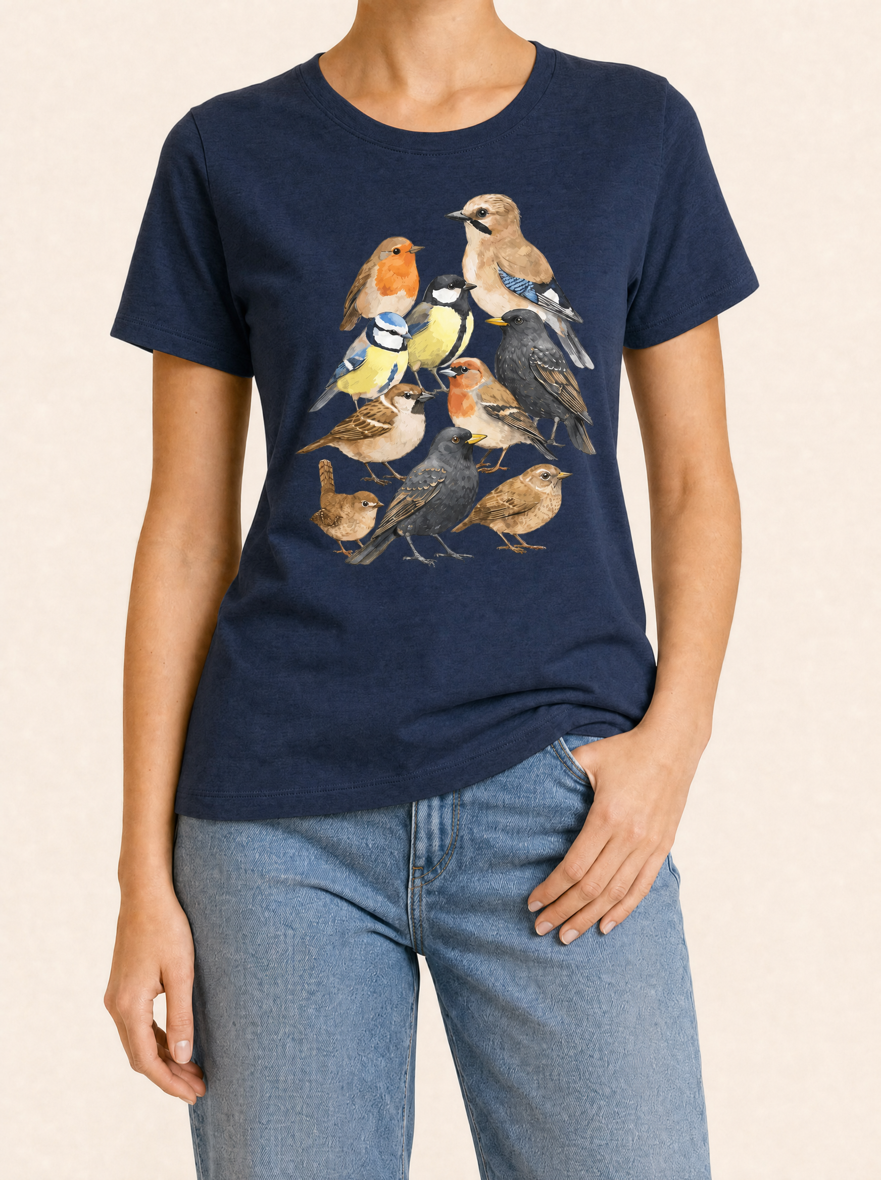 COLETTE Vogel T-shirt - Marineblauw