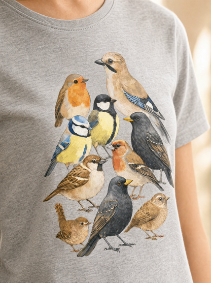 COLETTE Vogel T-shirt close-up - aquarel vogelprint