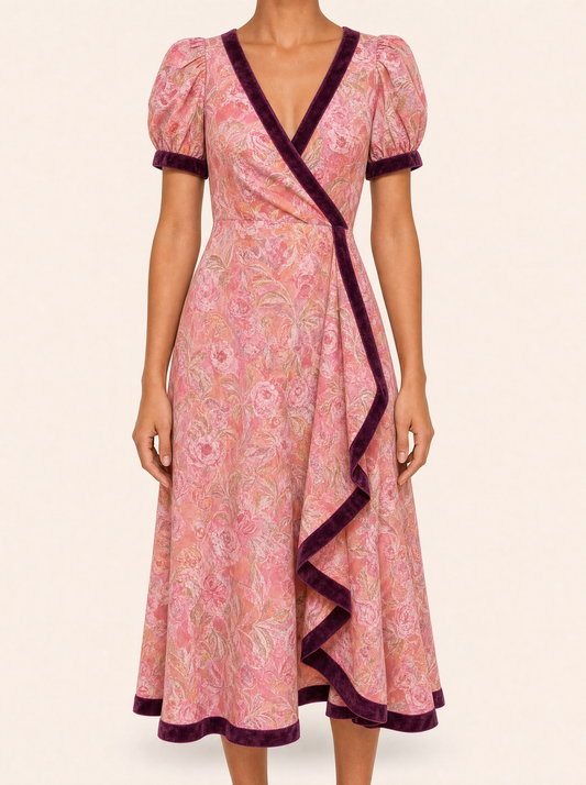 AMÉLIE Roze Maxi Jurk