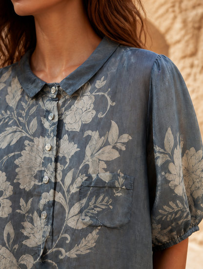 SOFIE blouse close-up Peter Pan kraag detail