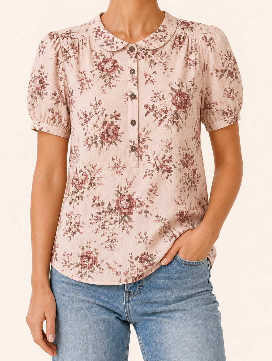 SOFIE bloemenblouse dusty pink floral