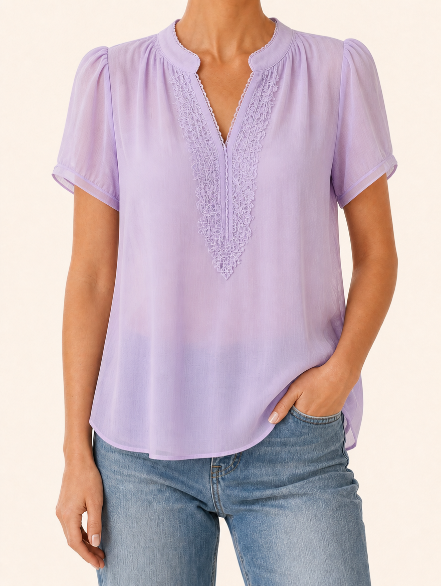 MARGAUX chiffon blouse lila
