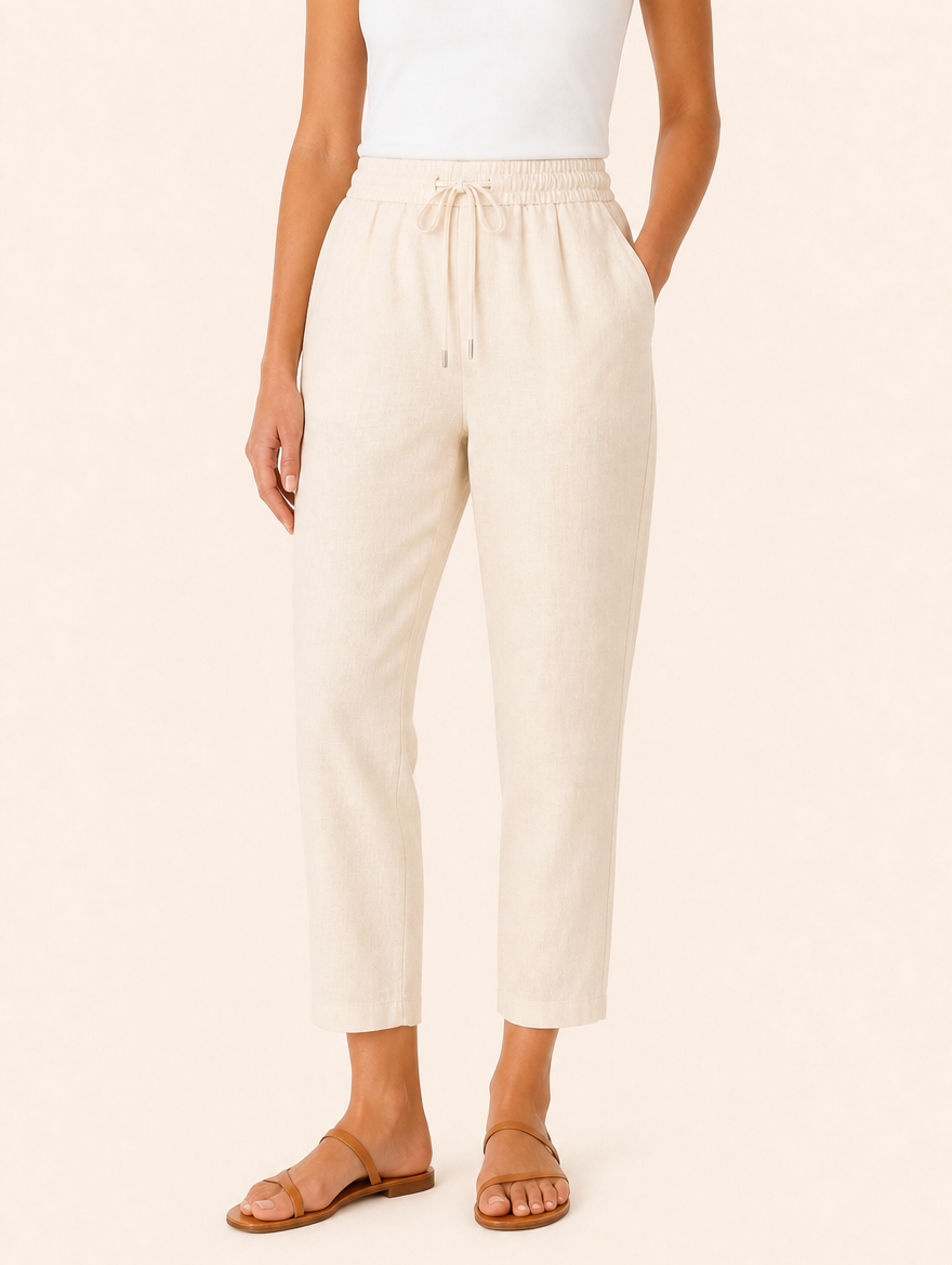 CHARLOTTE linnen broek cream