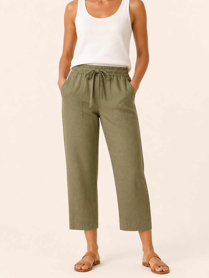 CHARLOTTE linnen broek khaki