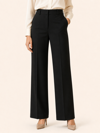 ÉMILIE wide-leg pantalon zwart