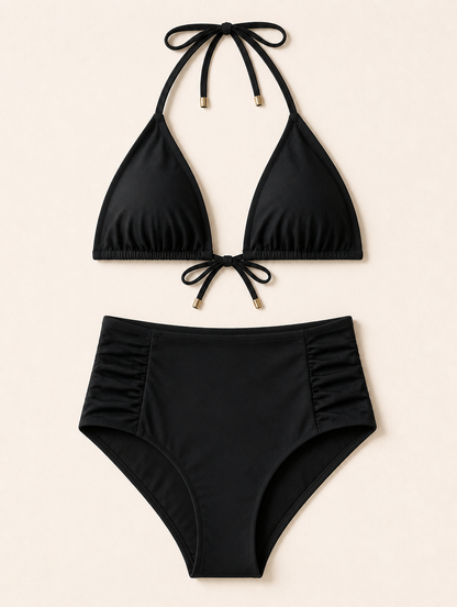 GIULIA high-waist riviera bikini zwart Maison Noor