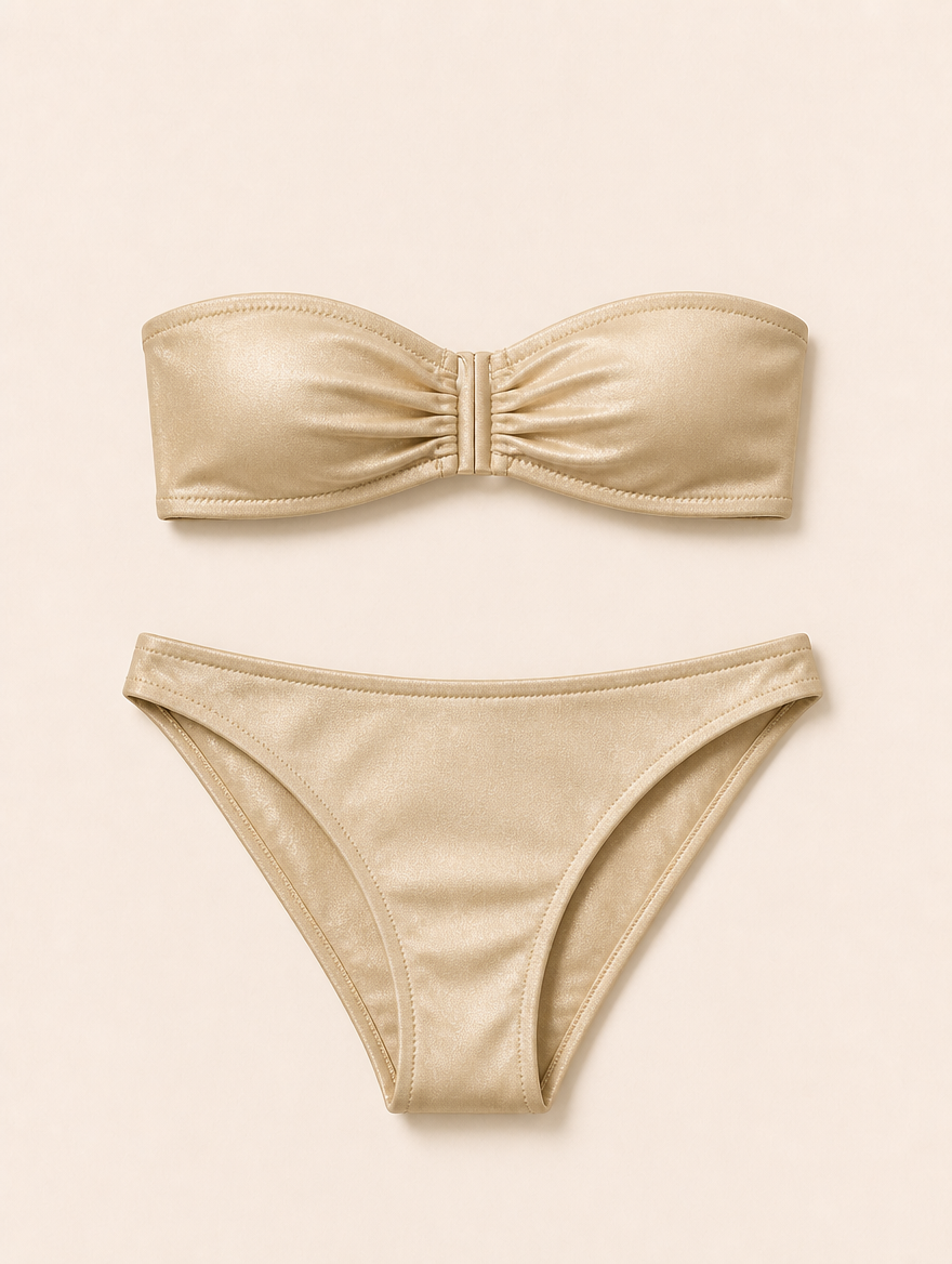 MIRABEL bandeau bikini champagne