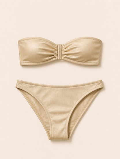 MIRABEL bandeau bikini champagne