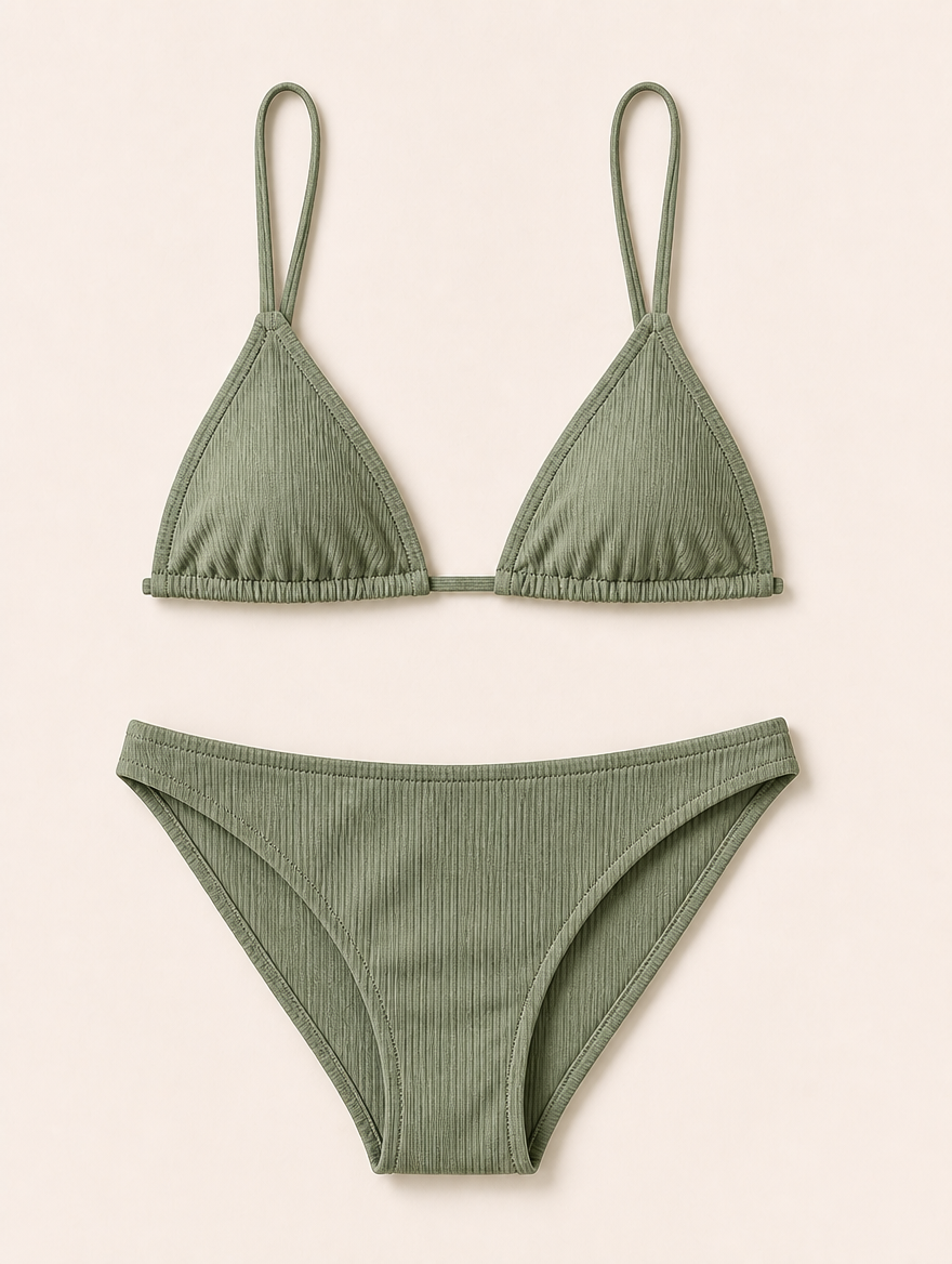 ANAIS ribbed knit bikini sage