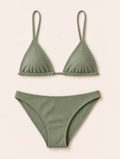 ANAIS ribbed knit bikini sage
